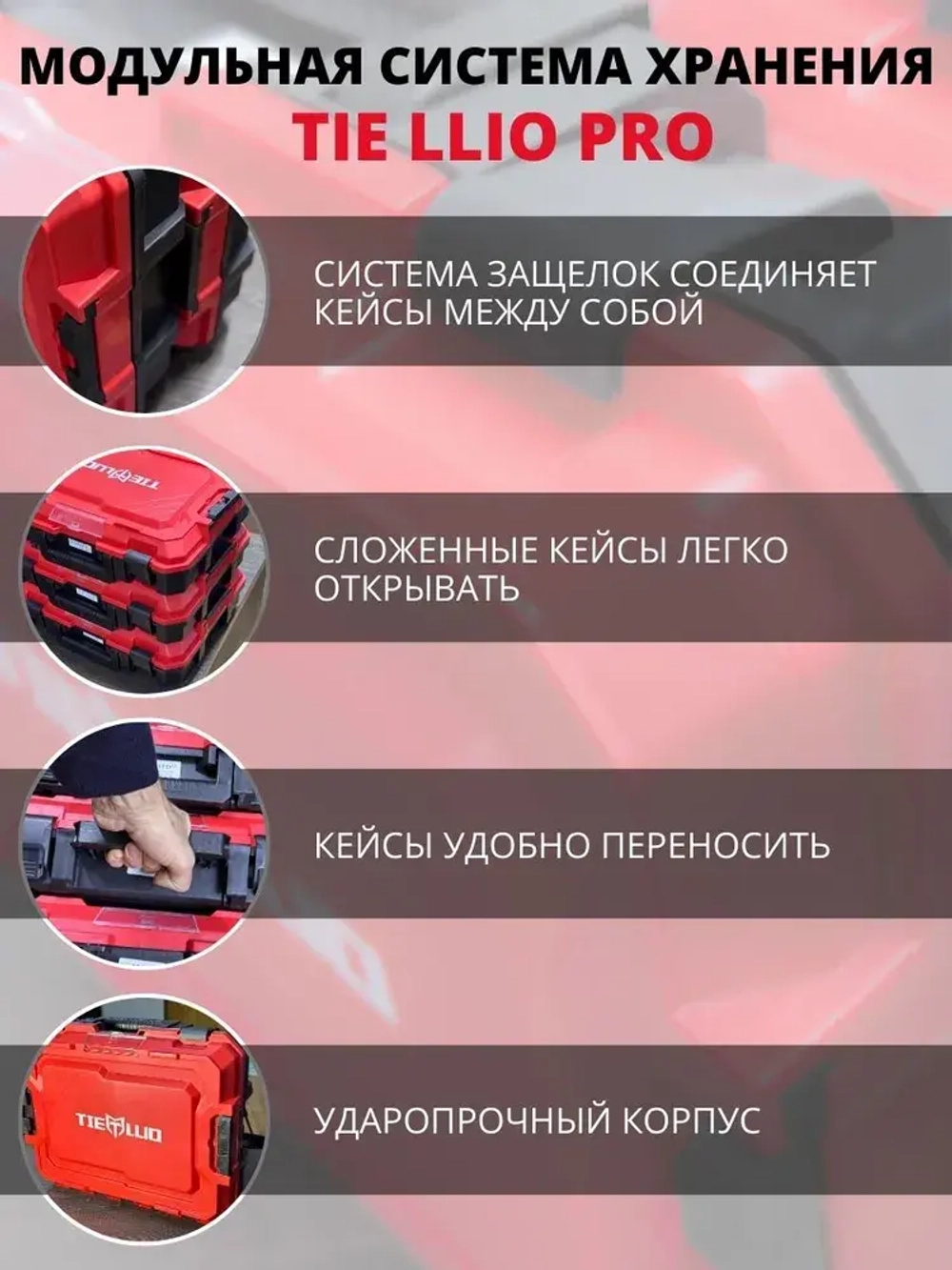 Набор 2в1 аккумуляторного инструмента TIELLIO: УШМ, Гайковерт бесщеточные 2 АКБ LI-ION 6Ач