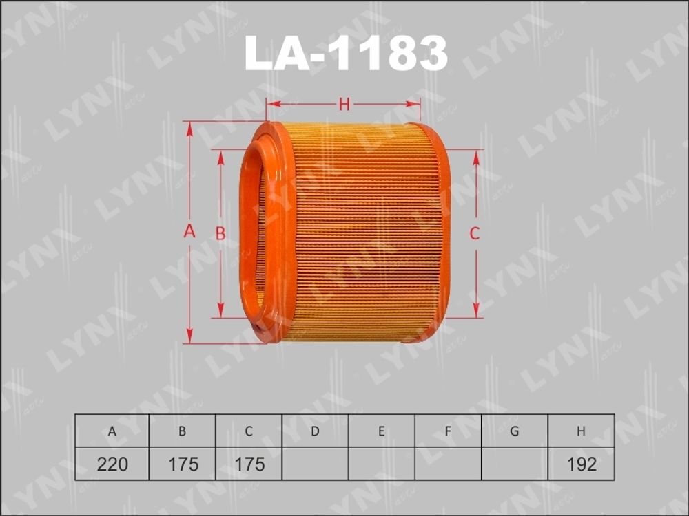 Фильтр воздушный   LYNX    LA-1183