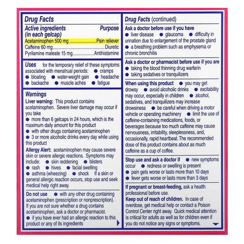 Midol, В комплекте, 24 капсулы