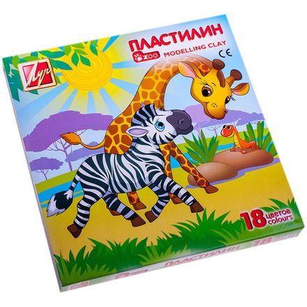 Пластилин 18 цветов Луч Мини, 243гр, без стека, картон.упак.
