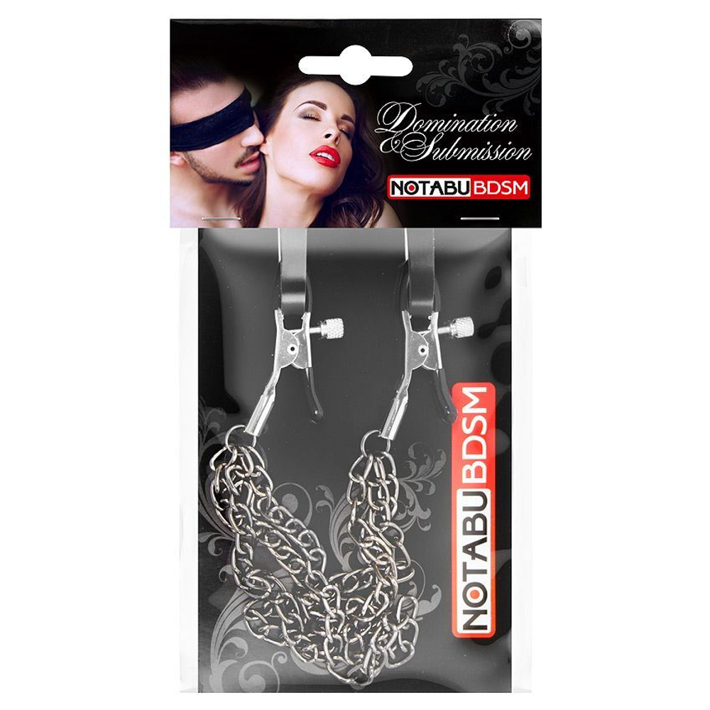 Оригинальные зажимы на соски с тройной короткой цепочкой (Цвет: серебристый)