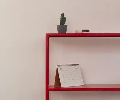 Стеллаж металлический 75х80х25, красный