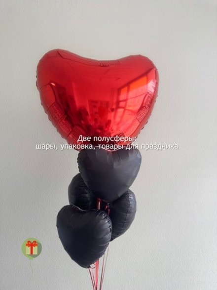 Набор шаров Черные сердца