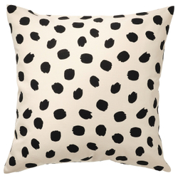 IKEA ODDNY  (ИКЕА ОДДНЙ)  -  Наволочка, кремовый/черный точечный рисунок, 50x50 см