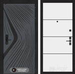 Входная дверь Лабиринт LEOLAB - 25 Белый софт (черная вставка)