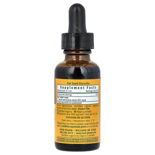 Herb Pharm, овсяные семена, без спирта, 30 мл (1 жидк. унция)