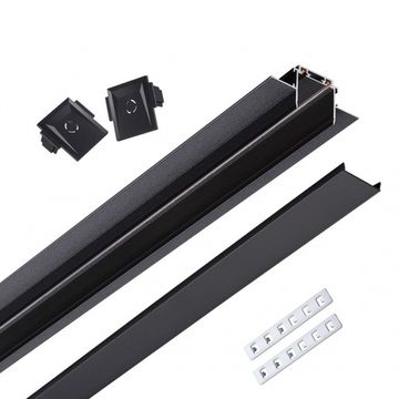 Низковольтный шинопровод для встраиваемого монтажа в ГКЛ, 2м (в комплекте заглушки-2шт; соединитель) 48V 135199 черный SHINO Smal Novotech