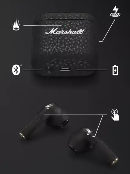 Qulaqcıq / Наушники / Headphones Marshall Minor III True Wireless black