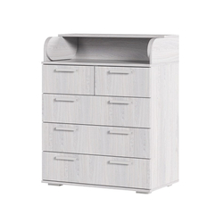 К-1 М Комод 5 ящиков и 1 полка с пеленальным столиком Дуб анкор светлый / Дуб анкор светлый