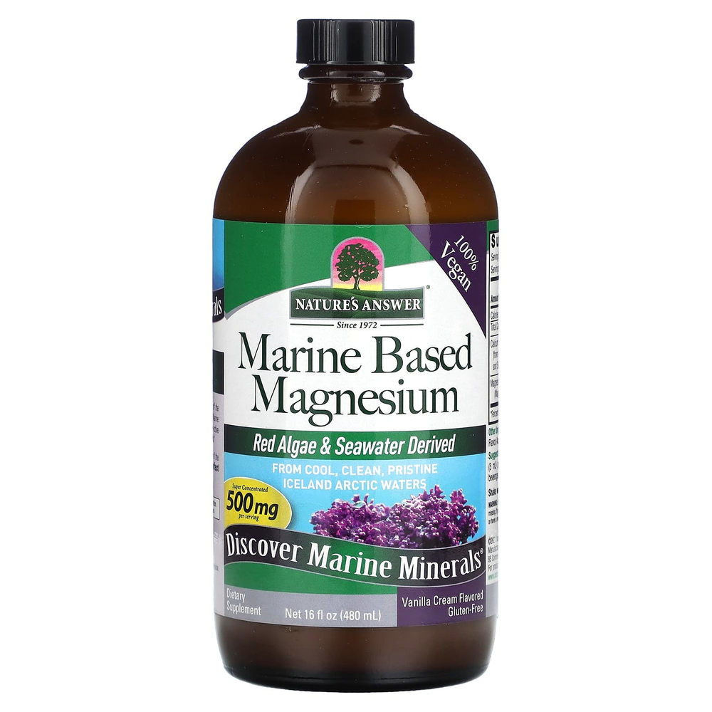Nature's Answer, Морской магний, ванильный крем, 500 мг, 480 мл (16 жидк. унц.)