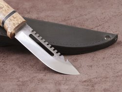 Рыбацкий нож "Барракуда", сталь AUS 8, рукоять стабилизированная карельская береза