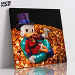 Картина для интерьера Скрудж Макдак / Scrooge McDuck на холсте, персонаж мультфильма Дисней, холст с печатью на подрамнике, на стену, Постер Плакат