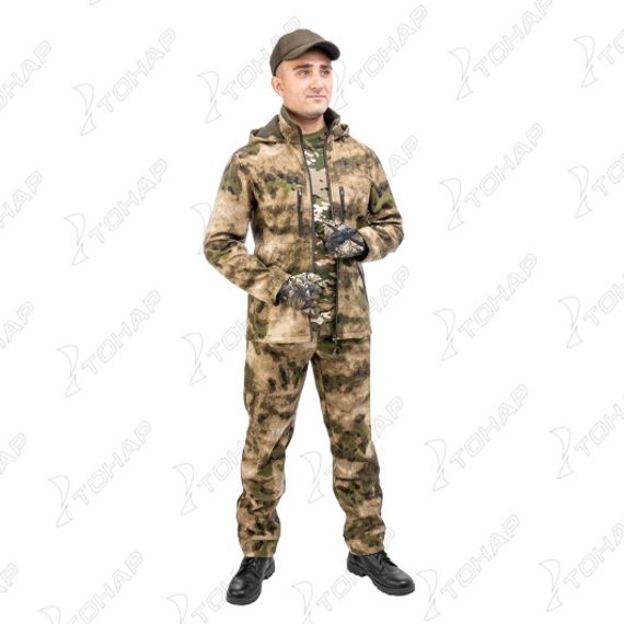 Костюм демисезонный КУМИР PRO, soft shell, цв.Мох р.56-58/170-176 Helios