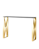 Консоль КРОСС 115*30 золото стекло smoke