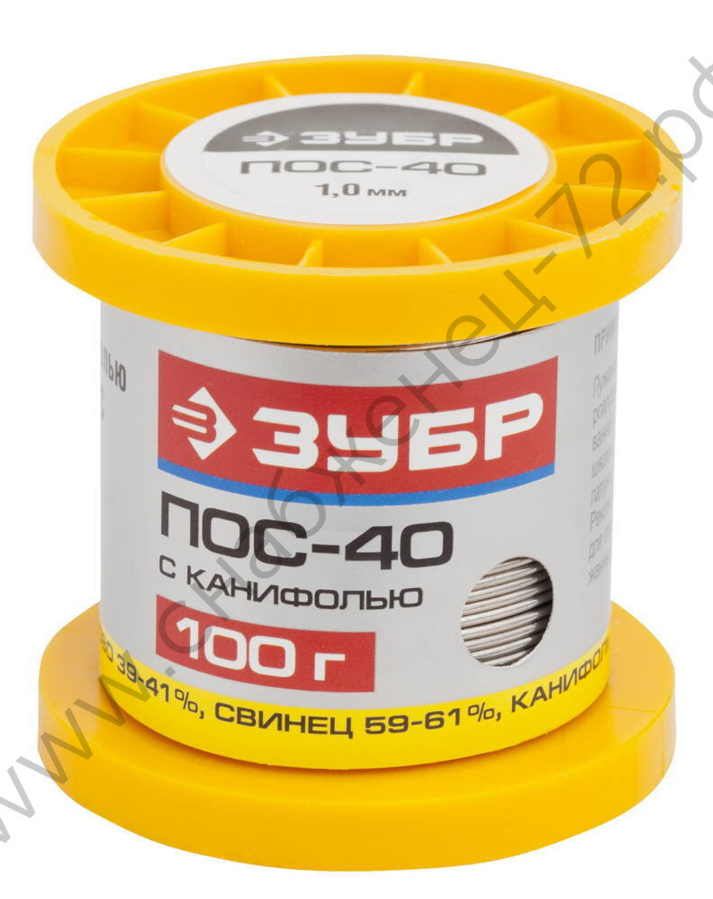 ЗУБР 100гр 1мм трубка пос 40, Припой (55451-100-10C)