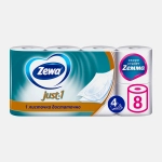 Туалетная бумага Zewa Just 1 4 слоя 8 рулонов в ассортименте