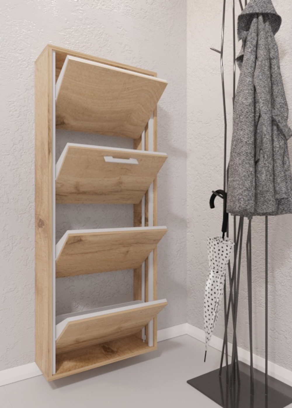 Обувница Айронори ЛАЙТ 4 МП (Дуб Вотан / Дуб Вотан)