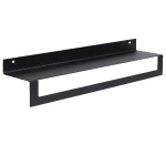 Полка настенная Line 50см с полотенцедержателем (черный)