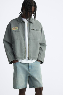 ZARA БАЗОВЫЕ ДЖИНСОВЫЕ ШОРТЫ, ВЫЦВЕТШИЙ СИНИЙ