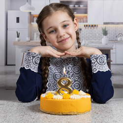 Свечи-цифры Золотые, 8 см