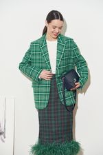 ПИДЖАК В КЛЕТКУ ЗЕЛЕНЫЙ|МОЛОЧНЫЙ