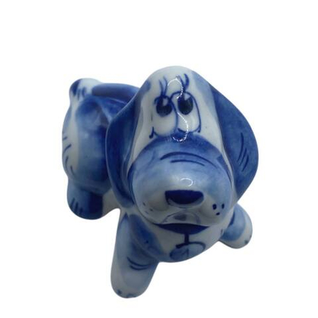 Фигурка Бассет мылый гжель