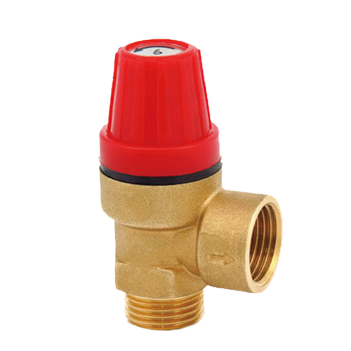 Предохранительный  клапан 1/2 Г. х 1/2 Ш.  3 bar.  (красный)  ViEiR  (100/1шт)