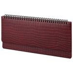 Планинг настольный недатированный (305х140 мм) BRAUBERG "Alligator", кожзам, 60 л., бордовый, 126194