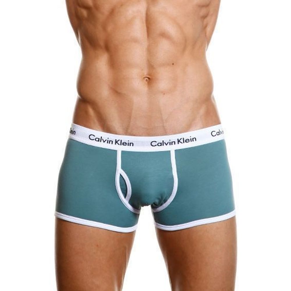 Мужские трусы боксеры изумрудные Calvin Klein 365  Trunks Emerald