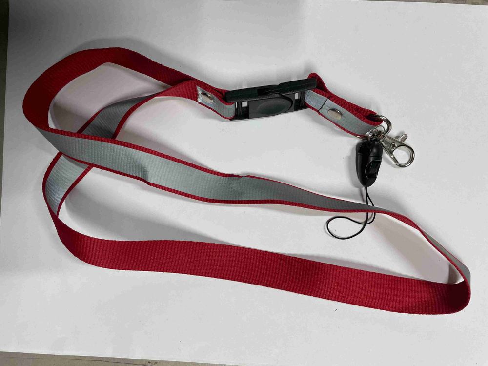 SV Красный / Брелок, шнурок для ключей на шею без логотипа, cветоотражающая лента, ланъярд, крафт, красный (1 шт)