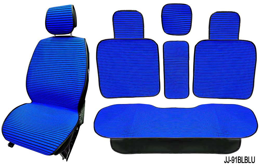 Накидки сидений ПОЛНЫЙ Coolpart MAXIMAL (к-т9пр) - JJ-91-BLBLU - Ткань черный/синий