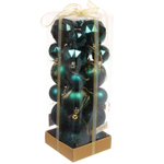 Набор шаров «Winter shine» 6 см + 4 см (24 предмета), Изумруд