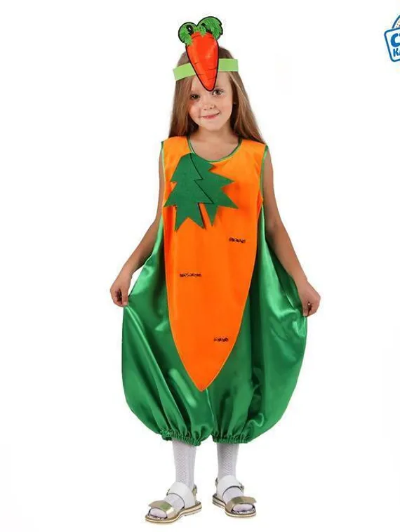 Карнавальный костюм «Морковь», комбинезон, маска, р. 30, рост 98-116 см