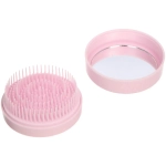 Расческа массажная с зеркалом компактная «МИРА», цвет пудровый, 7*3,3см (PVC коробка)