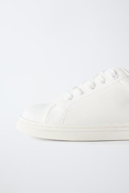 ZARA БАЗОВЫЕ КРОССОВКИ, БЕЛЫЙ