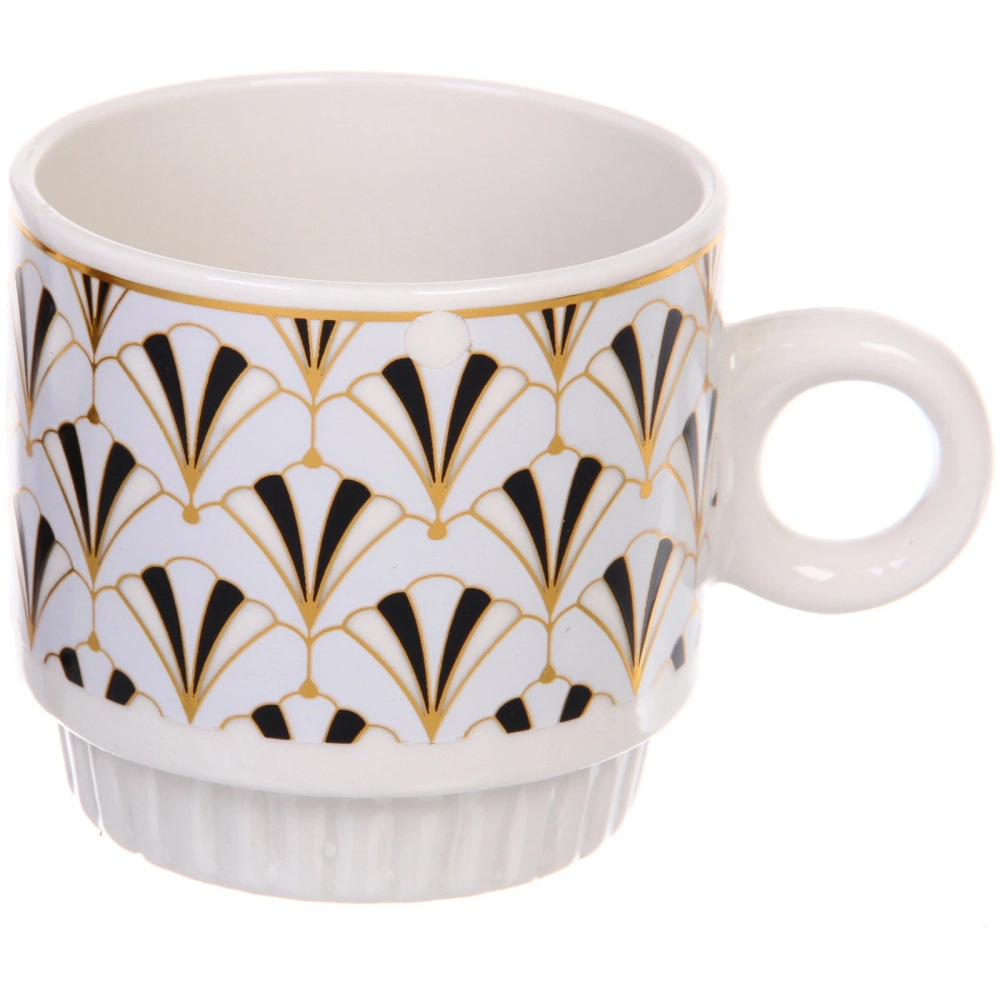 Набор кружек на стойке 280мл «Золотой узор», цвет золото с черным