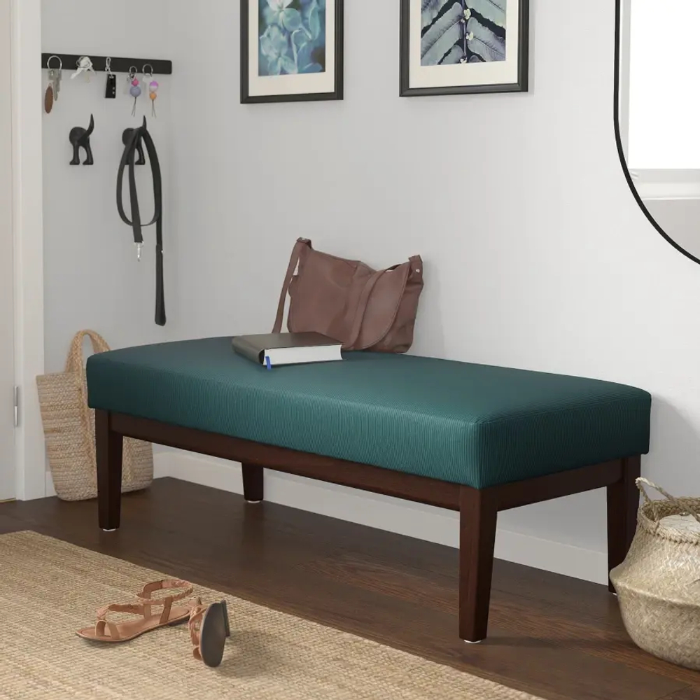 Скамья - IKEA EKENÄSET/EKENASET/ЭКЕНАСЕТ ИКЕА, 40х112 см, зеленый/коричневый