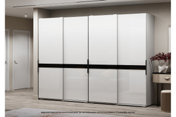Шкаф-купе Оскар 1,5м белый/глянец белый