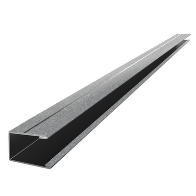 П-профиль для реечного потолка Cesal 14х14х3000 мм. Металлик с хром полосой В22