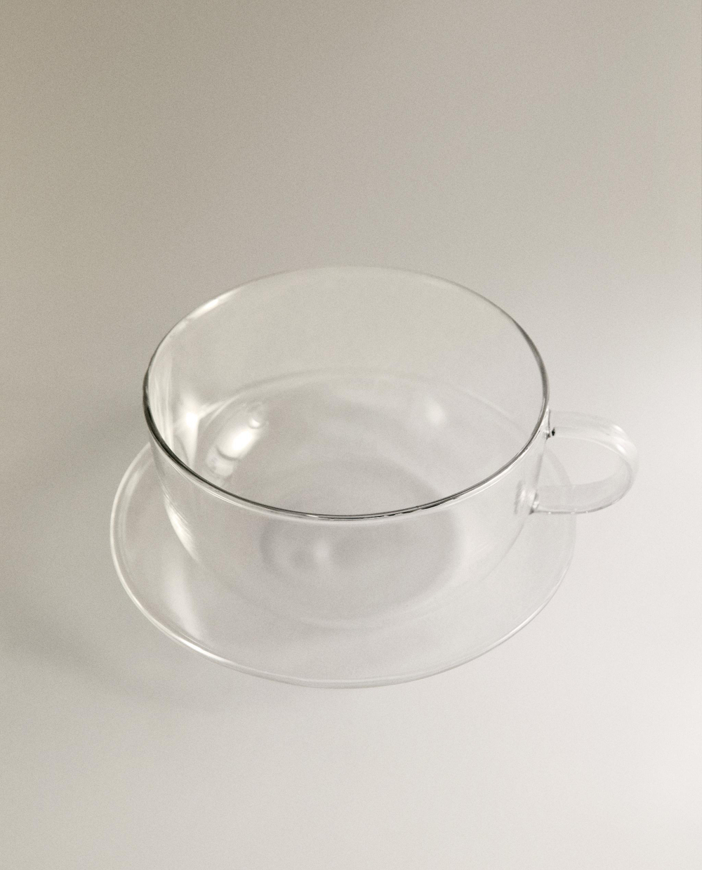 Zara Home чайная пара из боросиликатного стекла, цвет серебристый, 16 см