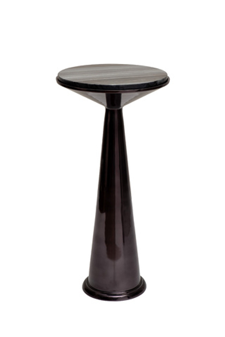 Стол журнальный Garda Decor Garda Decor мрамор, метал. цвет черный d31,5*h66 см