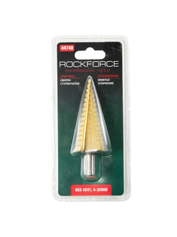 Сверло ступенчатое HSS 4241(4-32мм), в блистере RockForce##Rock FORCE RF-44740