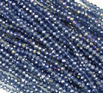 БП026ДС23 Хрустальные бусины "рондель", полуночный синий AB прозрачный, 2х3 мм, кол-во: 95-100 шт.