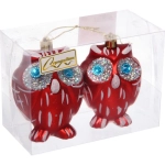 Елочные игрушки «Brilliant Owl» 8 см (набор 2 шт), Красный