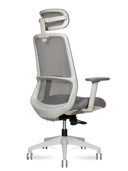 Кресло офисное Норден / Некст грэй / Next grey / серая сетка/серая ткань