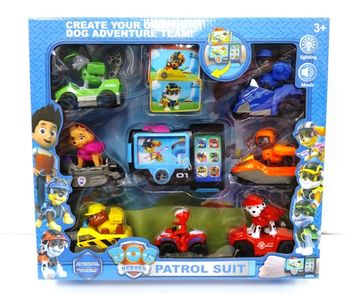 Щ/п набор фигурок на машинках 6в1 + райдер + Браслет свет/звук