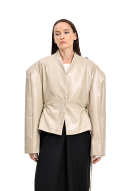 Куртка кожаная SAVAGE Ivory