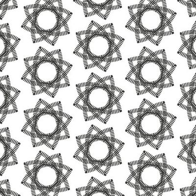 Buy oriental fabric abstract flowers black and white