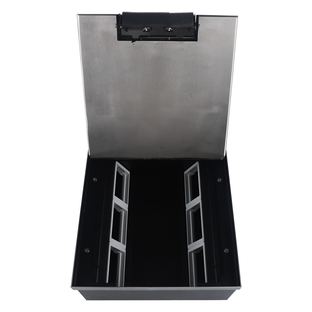 Лючок в пол 18 мод. (6 мод. 45х45 мм. + 6 мод. 22.5х45 мм.) верт. установка,  металл