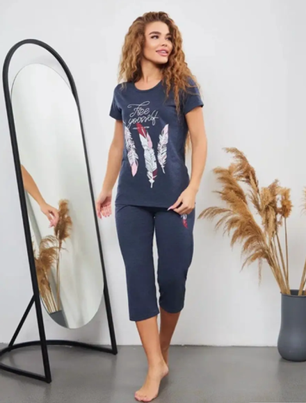 Пижама х/б бриджи+футболка УБФ0035